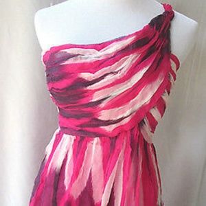 Boston Proper Silk One-Shoulder Dress